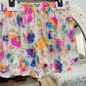 Colorful Sequin Embellished Shorts